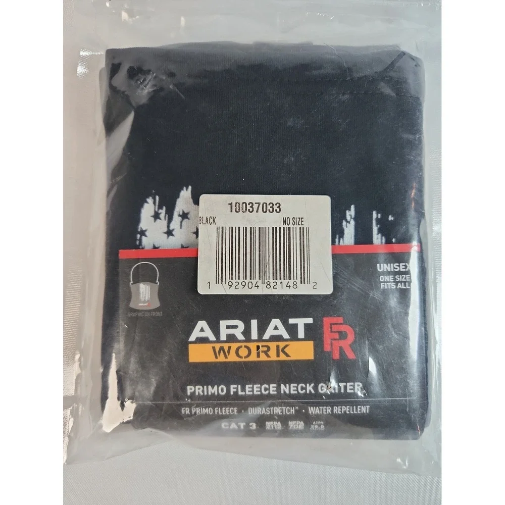 Ariat WORK FR Primo Fleece Neck Gaiter Distressed USA Flag Black 10037033 OSFA